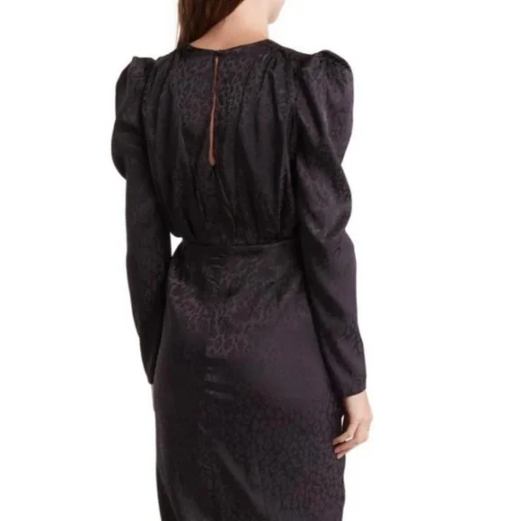 Torn by Ronny Kobo Astrid Ruched Zebra PrintSatin Jacquard NEW